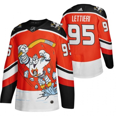 Anaheim Anaheim Ducks #95 Vinni Lettieri Red Men's Adidas 2020-21 Reverse Retro Alternate NHL Jersey Men's